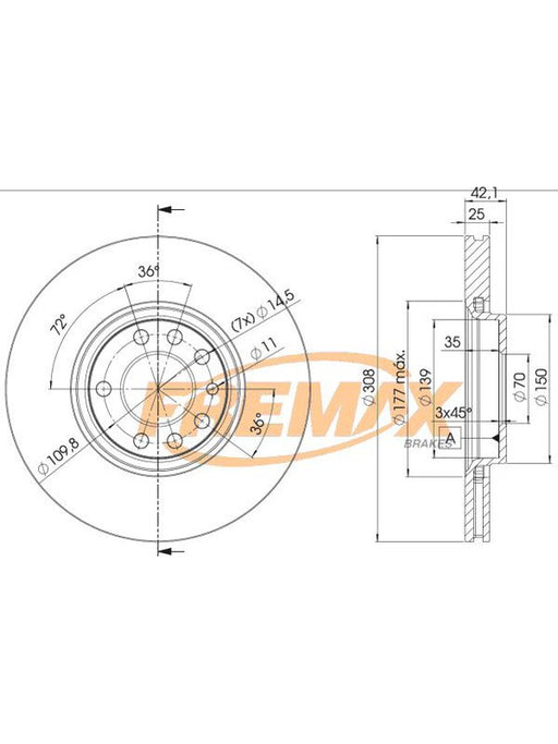 Fremax Brake Disc Front Pair BD-9061 Fremax - Micks Gone Bush
