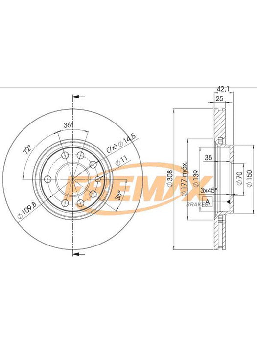 Fremax Brake Disc Front Pair BD-9061 Fremax - Micks Gone Bush