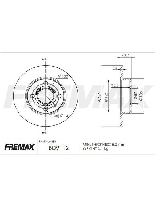 Fremax Brake Disc Rear Pair BD-9112 Fremax - Micks Gone Bush