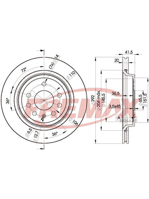 Fremax Brake Disc Rear Pair BD-9114 Fremax - Micks Gone Bush