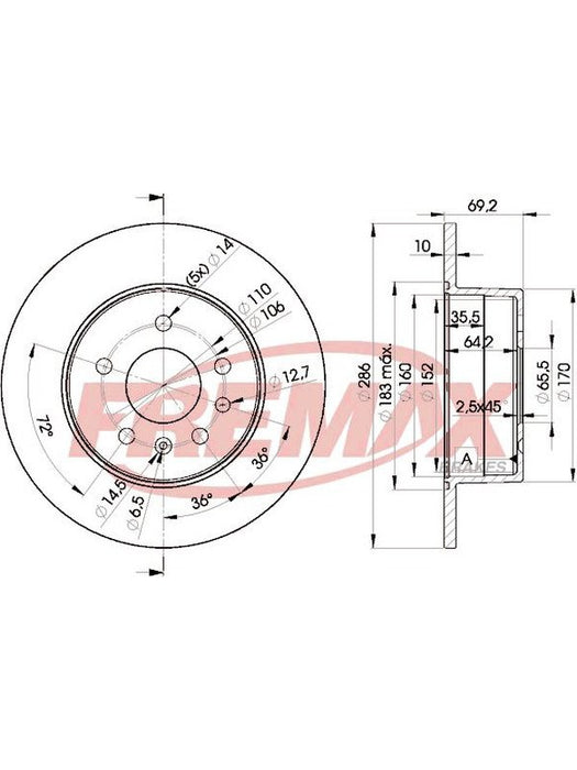 Fremax Brake Disc Rear Pair BD-9210 Fremax - Micks Gone Bush