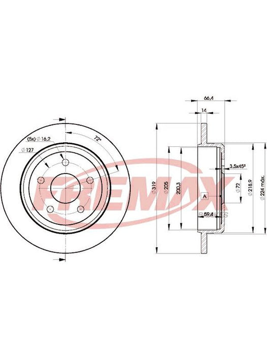 Fremax Brake Disc Rear Pair BD-9275 Fremax - Micks Gone Bush