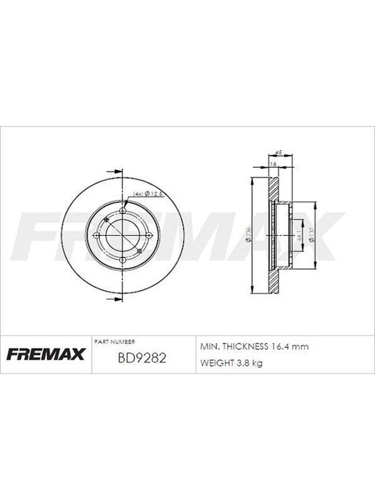 Fremax Brake Disc Front Pair BD-9282 Fremax - Micks Gone Bush