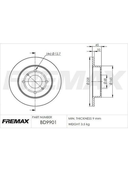 Fremax Brake Disc Rear Pair BD-9901 Fremax - Micks Gone Bush