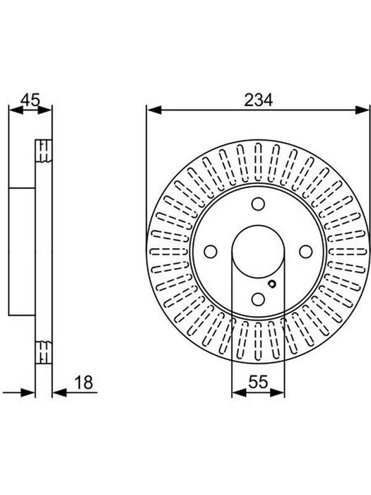 2 x Bosch Disc Brake Rotor 234.8mm BD2470 Discs BOSCH - Micks Gone Bush