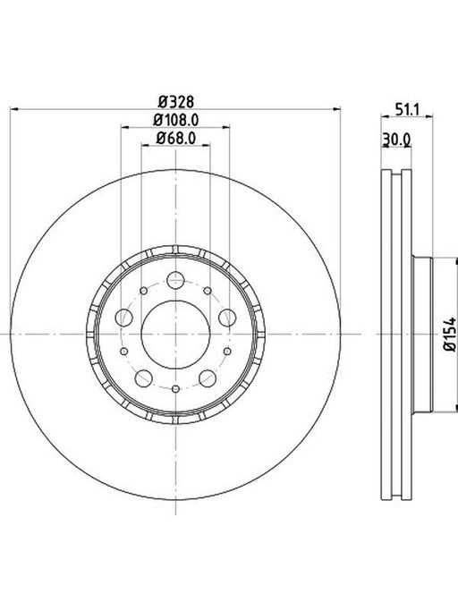 Bremtec Euro-Line Disc Brake Rotor (Pair) 327.9mm BDR16135EL Discs Bremtec - Micks Gone Bush