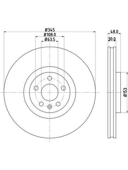 Bremtec Euro-Line Disc Brake Rotor (Pair) 345mm BDR16136EL Discs Bremtec - Micks Gone Bush