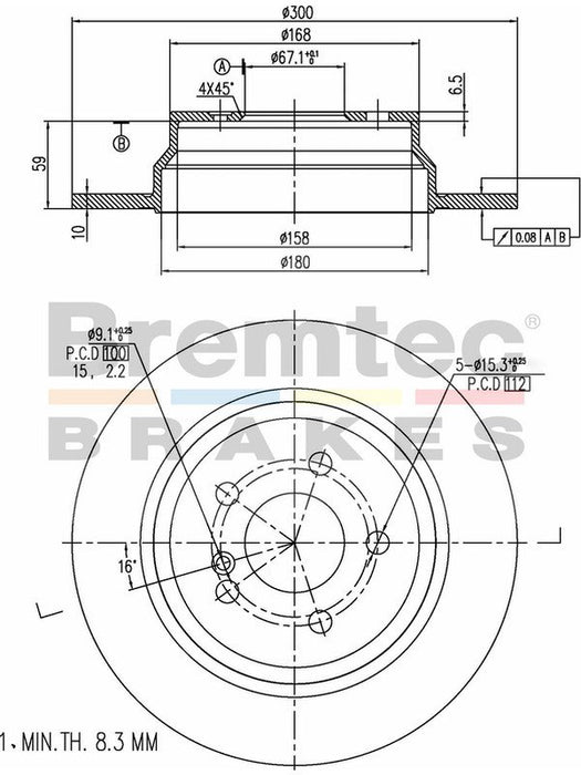 Bremtec Euro-Line Disc Brake Rotor (Pair) 300mm BDR16330EL Discs Bremtec - Micks Gone Bush