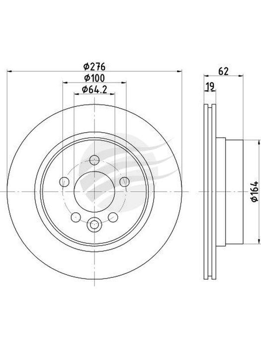 Bremtec Euro-Line Disc Brake Rotor (Single) 276mm BDR16830EL Discs Bremtec - Micks Gone Bush