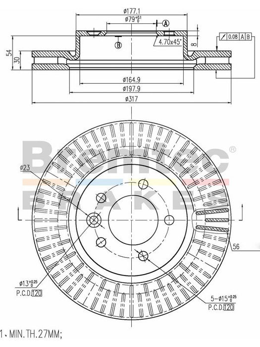 Bremtec Euro-Line Disc Brake Rotor (Pair) 317mm BDR17270EL Discs Bremtec - Micks Gone Bush
