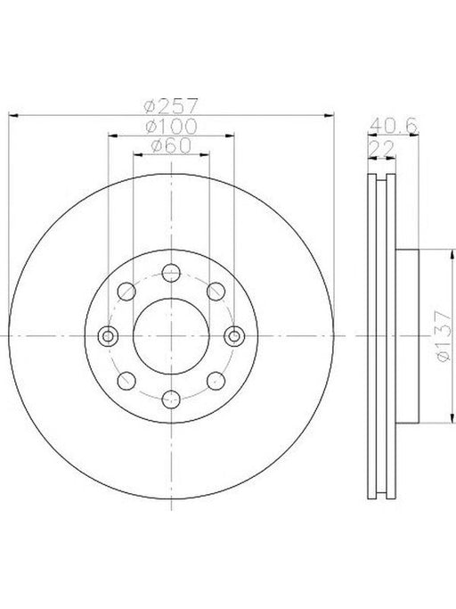 Bremtec Euro-Line Disc Brake Rotor (Pair) 257.2mm BDR17350EL Discs Bremtec - Micks Gone Bush