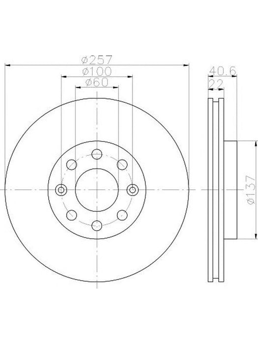 Bremtec Euro-Line Disc Brake Rotor (Pair) 257.2mm BDR17350EL Discs Bremtec - Micks Gone Bush