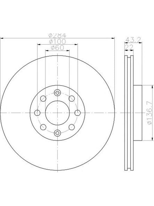 Bremtec Euro-Line Disc Brake Rotor (Pair) 284mm BDR17360EL Discs Bremtec - Micks Gone Bush