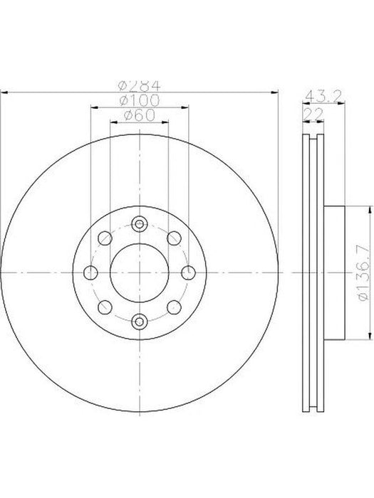 Bremtec Euro-Line Disc Brake Rotor (Pair) 284mm BDR17360EL Discs Bremtec - Micks Gone Bush