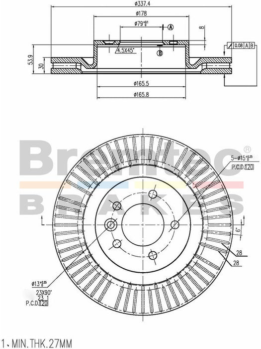 Bremtec Euro-Line Disc Brake Rotor (Pair) 280mm BDR17750EL Discs Bremtec - Micks Gone Bush
