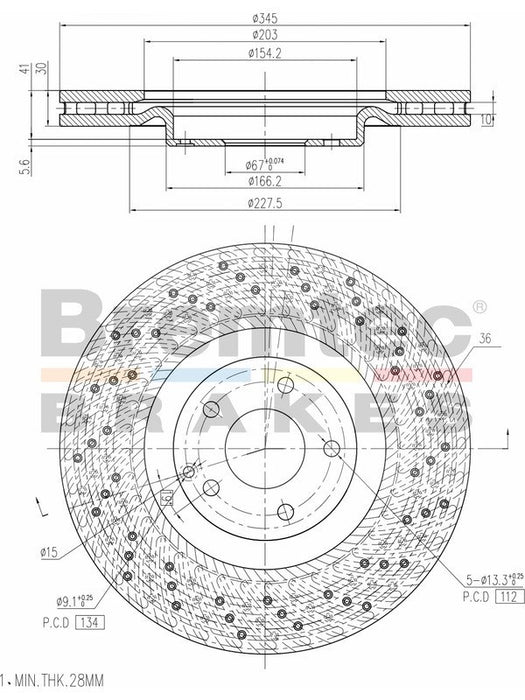 Bremtec Euro-Line Disc Brake Rotor (Pair) 345mm BDR17900EL Discs Bremtec - Micks Gone Bush