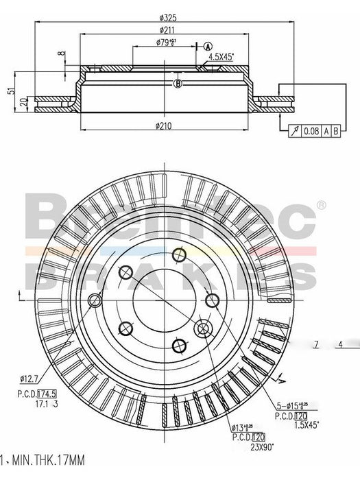 Bremtec Euro-Line Disc Brake Rotor (Pair) 325mm BDR18520EL Discs Bremtec - Micks Gone Bush