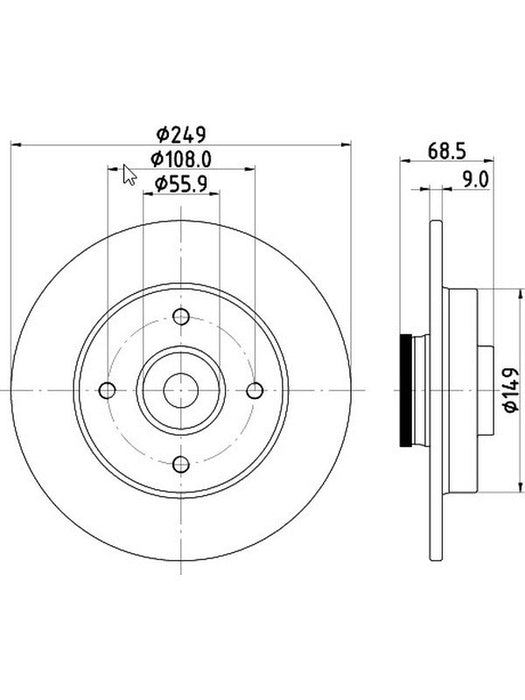 Bremtec Euro-Line Disc Brake Rotor (Single) 249mm BDR18600EL Discs Bremtec - Micks Gone Bush