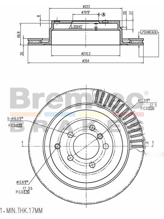 Bremtec Euro-Line Disc Brake Rotor (Single) 354.00mm BDR19010EL Discs Bremtec - Micks Gone Bush