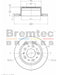 Bremtec Euro-Line Disc Brake Rotor (Single) 299.7mm BDR20580EL Discs Bremtec - Micks Gone Bush