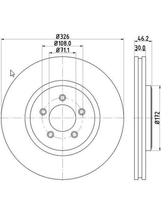 Bremtec Euro-Line Disc Brake Rotor (Pair) 326mm BDR21109EL Discs Bremtec - Micks Gone Bush