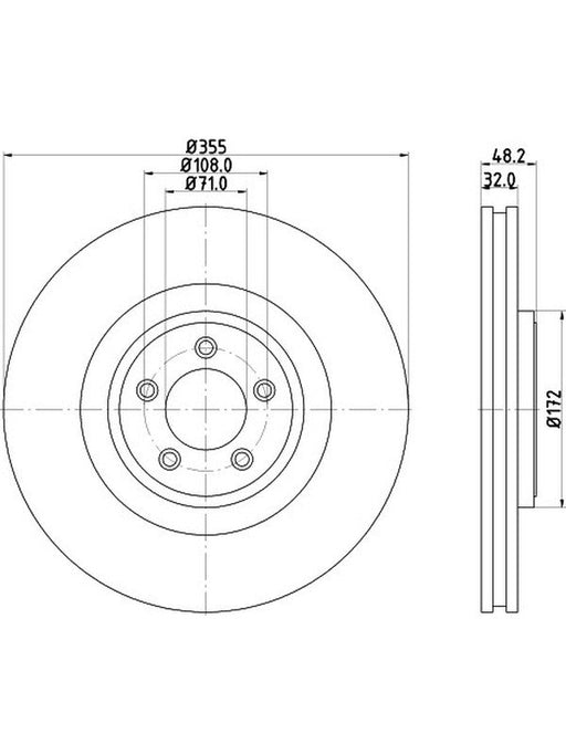 Bremtec Euro-Line Disc Brake Rotor (Pair) 354.7mm BDR21110EL Discs Bremtec - Micks Gone Bush