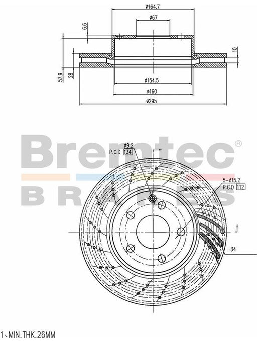 Bremtec Euro-Line Disc Brake Rotor (Pair) 295mm BDR22140EL Discs Bremtec - Micks Gone Bush