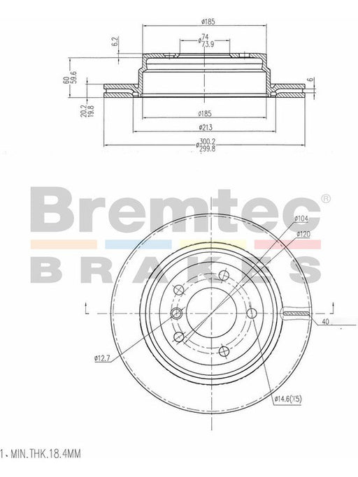 Bremtec Euro-Line Disc Brake Rotor (Pair) 300mm BDR22320EL Discs Bremtec - Micks Gone Bush