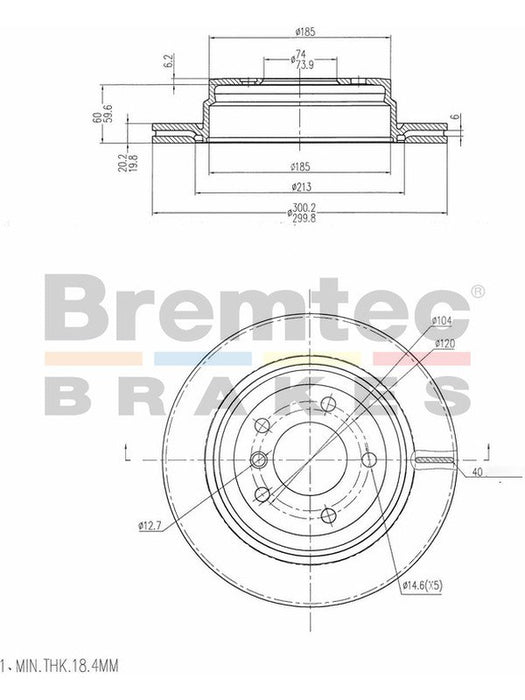 Bremtec Euro-Line Disc Brake Rotor (Pair) 300mm BDR22320EL Discs Bremtec - Micks Gone Bush
