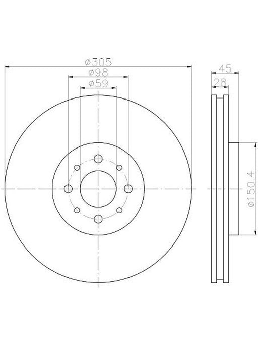 Bremtec Euro-Line Disc Brake Rotor (Pair) 305mm BDR22360EL Discs Bremtec - Micks Gone Bush