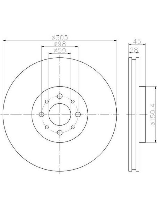 Bremtec Euro-Line Disc Brake Rotor (Pair) 305mm BDR22360EL Discs Bremtec - Micks Gone Bush