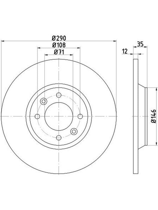 Bremtec Euro-Line Disc Brake Rotor (Pair) 289.7mm BDR22680EL Discs Bremtec - Micks Gone Bush
