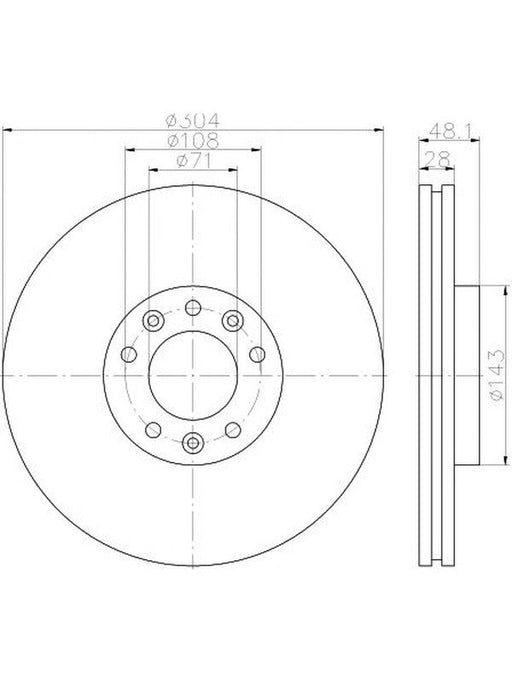 Bremtec Euro-Line Disc Brake Rotor (Pair) 303.8mm BDR22930EL Discs Bremtec - Micks Gone Bush