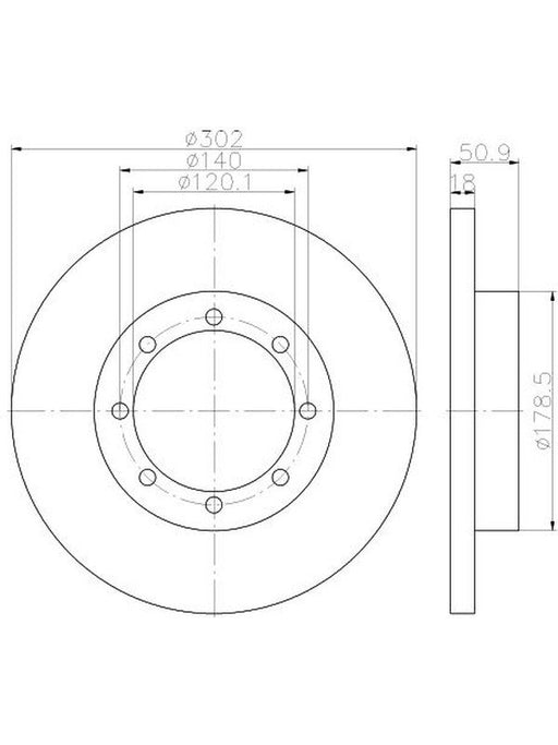 Bremtec Euro-Line Disc Brake Rotor (Pair) 301.9mm BDR22940EL Discs Bremtec - Micks Gone Bush