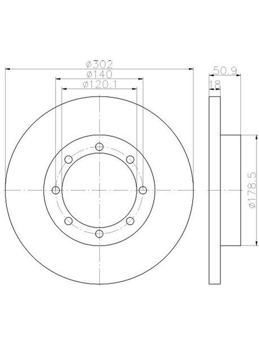 Bremtec Euro-Line Disc Brake Rotor (Pair) 301.9mm BDR22940EL Discs Bremtec - Micks Gone Bush