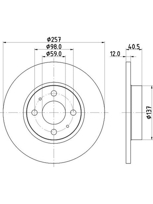 Bremtec Euro-Line Disc Brake Rotor (Pair) 257.3mm BDR23330EL Discs Bremtec - Micks Gone Bush