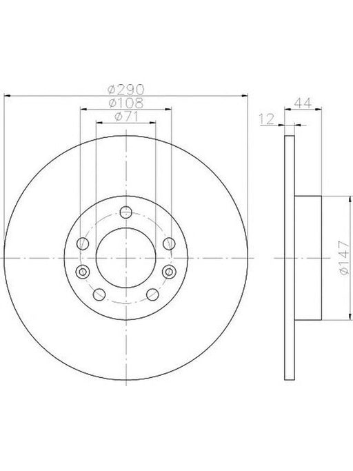 Bremtec Euro-Line Disc Brake Rotor (Pair) 289.7mm BDR23450EL Discs Bremtec - Micks Gone Bush