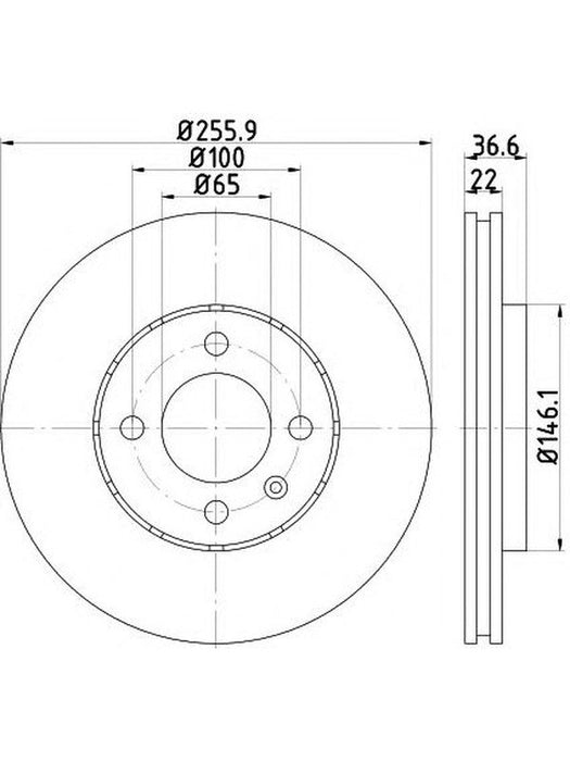Bremtec Euro-Line Disc Brake Rotor (Pair) 255.9mm BDR23640EL Discs Bremtec - Micks Gone Bush