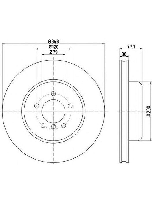Bremtec Euro-Line Disc Brake Rotor (Single) 348mm BDR23800EL Discs Bremtec - Micks Gone Bush