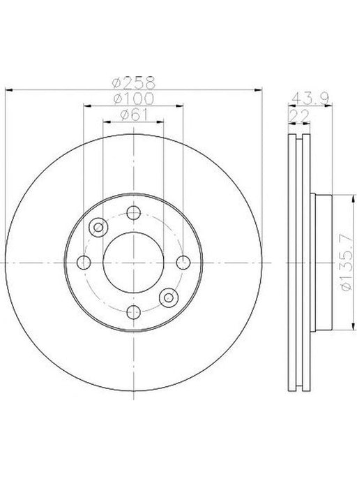 Bremtec Euro-Line Disc Brake Rotor (Pair) 258mm BDR25250EL Discs Bremtec - Micks Gone Bush