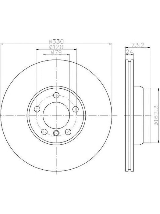 Bremtec Euro-Line Disc Brake Rotor (Single) 330mm BDR25340EL Discs Bremtec - Micks Gone Bush