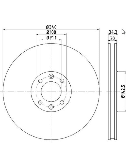Bremtec Euro-Line Disc Brake Rotor (Pair) 339.9mm BDR25420EL Discs Bremtec - Micks Gone Bush