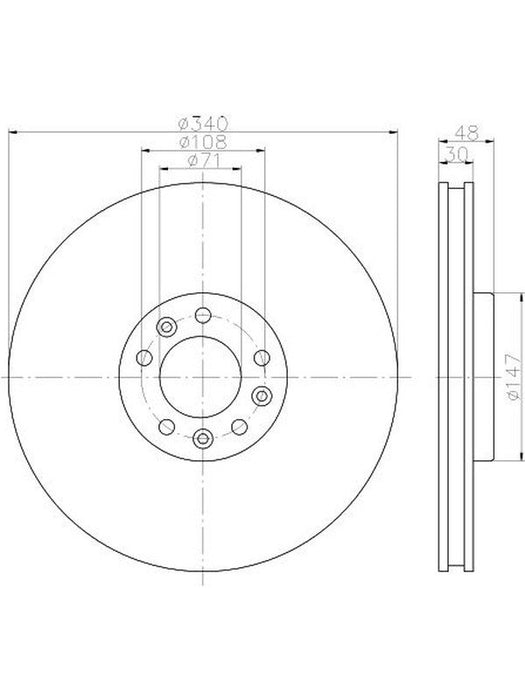 Bremtec Euro-Line Disc Brake Rotor (Pair) 340mm BDR25430EL Discs Bremtec - Micks Gone Bush