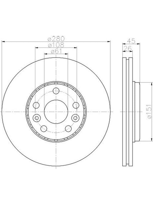 Bremtec Euro-Line Disc Brake Rotor (Pair) 280mm BDR25470EL Discs Bremtec - Micks Gone Bush