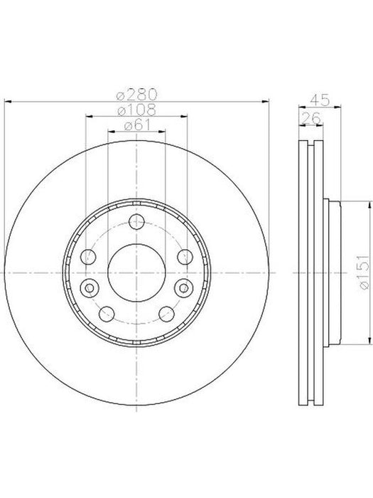 Bremtec Euro-Line Disc Brake Rotor (Pair) 280mm BDR25470EL Discs Bremtec - Micks Gone Bush