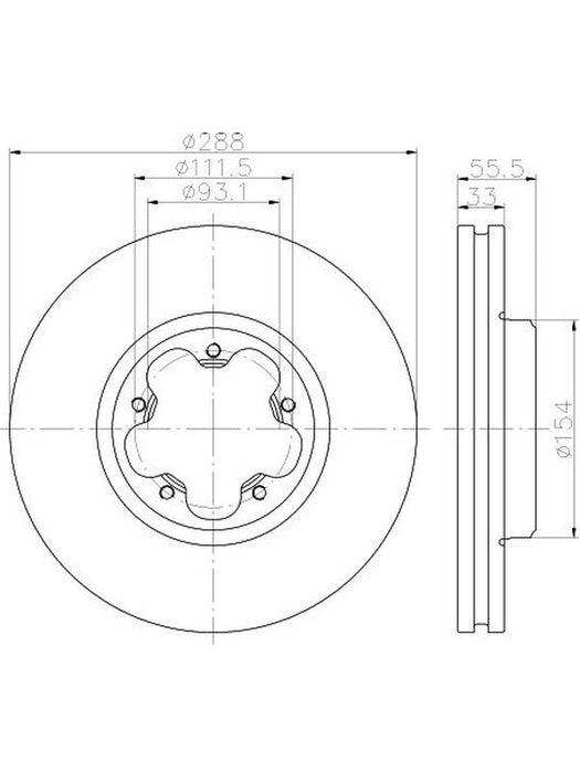Bremtec Euro-Line Disc Brake Rotor (Pair) 288mm BDR25510EL Discs Bremtec - Micks Gone Bush