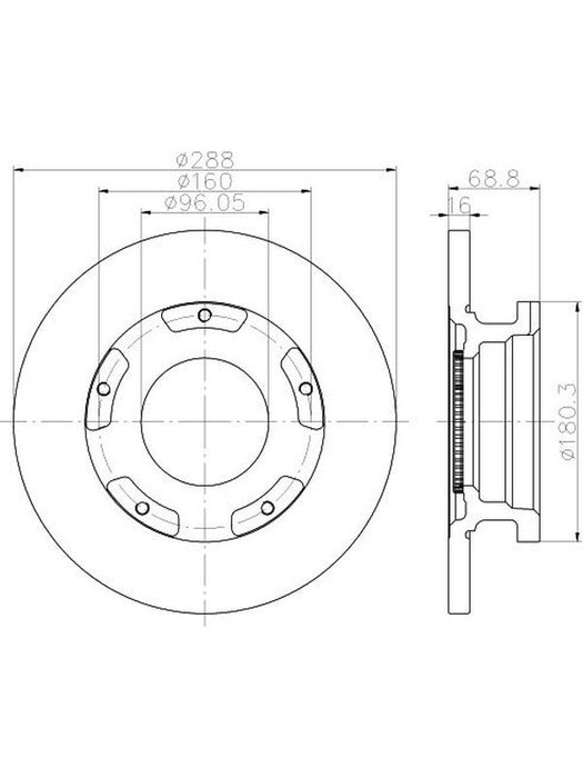 Bremtec Euro-Line Disc Brake Rotor (Pair) 288mm BDR25520EL Discs Bremtec - Micks Gone Bush