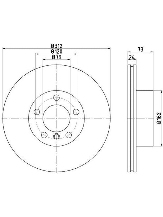 Bremtec Euro-Line Disc Brake Rotor (Pair) 312mm BDR25670EL Discs Bremtec - Micks Gone Bush