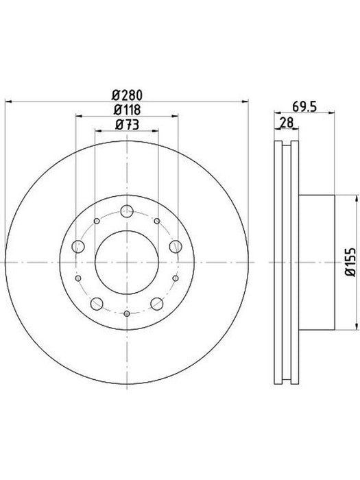 Bremtec Euro-Line Disc Brake Rotor (Pair) 279.7mm BDR25851EL Discs Bremtec - Micks Gone Bush