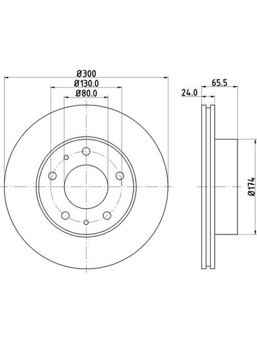 Bremtec Euro-Line Disc Brake Rotor (Pair) 299.6mm BDR25852EL Discs Bremtec - Micks Gone Bush